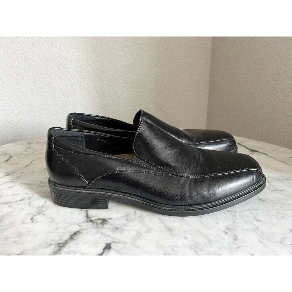 Croft & Barrow Mens Ortholite Slip On Loafer Shoe Size 11.5 M Black Faux Leather